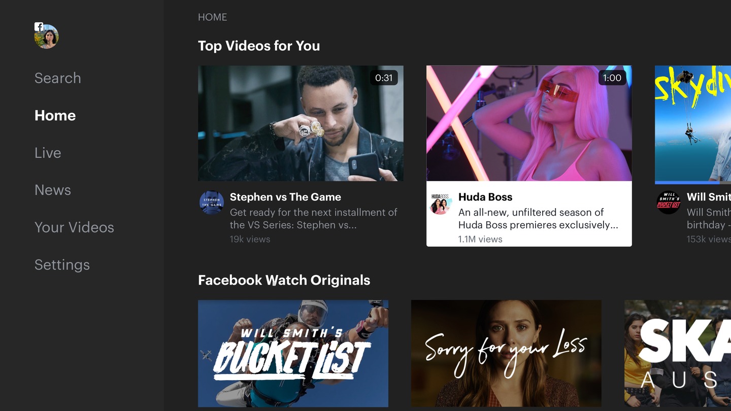 Facebook Watch Screenshot 1