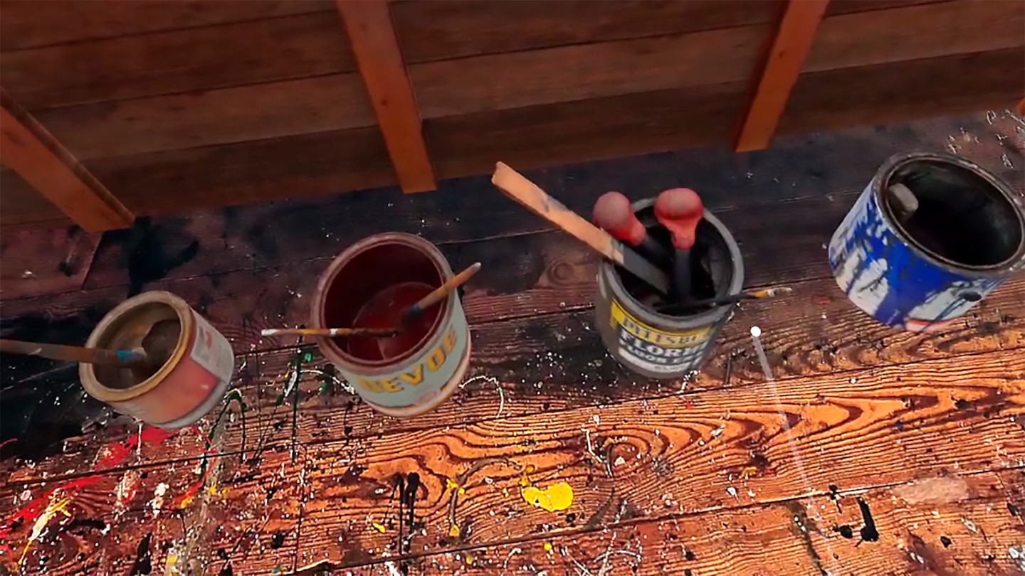 Tracing Paint - The Pollock Krasner Studio in Virtual Reality Screenshot 1